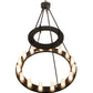 Meyda Lighting Loxley 194782 48" 16-Light Timeless Bronze Chandelier With Frosted Clear Shade Glass