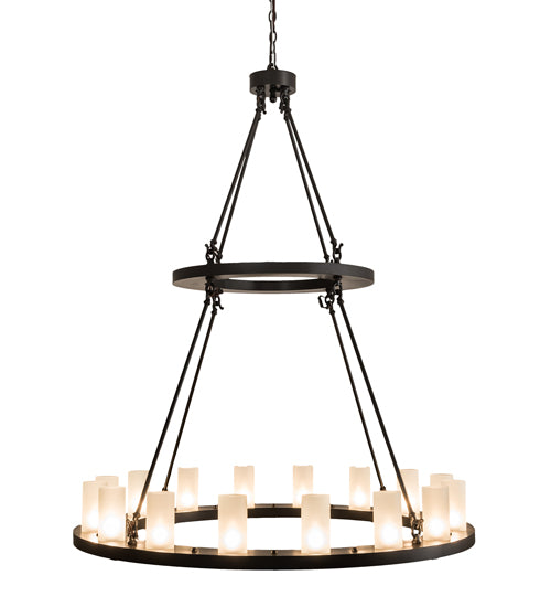 Meyda Lighting Loxley 194782 48" 16-Light Timeless Bronze Chandelier With Frosted Clear Shade Glass