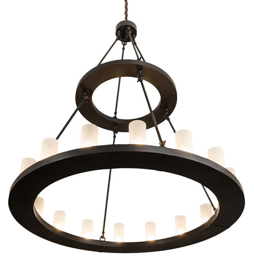 Meyda Lighting Loxley 194782 48" 16-Light Timeless Bronze Chandelier With Frosted Clear Shade Glass