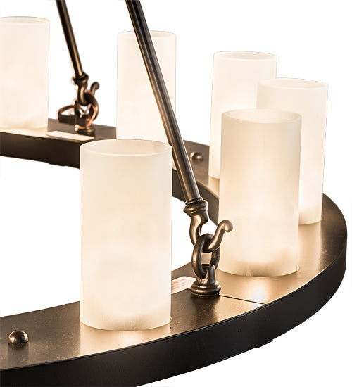 Meyda Lighting Loxley 194782 48" 16-Light Timeless Bronze Chandelier With Frosted Clear Shade Glass