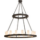 Meyda Lighting Loxley 194782 48" 16-Light Timeless Bronze Chandelier With Frosted Clear Shade Glass