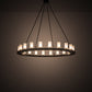 Meyda Lighting Loxley 199415 60" 20-Light Blackwash Chandelier With Frosted Clear Shade Glass