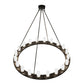 Meyda Lighting Loxley 199415 60" 20-Light Blackwash Chandelier With Frosted Clear Shade Glass