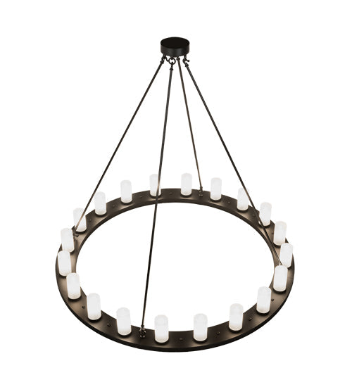 Meyda Lighting Loxley 199415 60" 20-Light Blackwash Chandelier With Frosted Clear Shade Glass