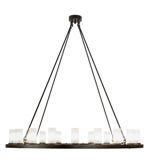 Meyda Lighting Loxley 199415 60" 20-Light Blackwash Chandelier With Frosted Clear Shade Glass