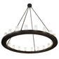 Meyda Lighting Loxley 199415 60" 20-Light Blackwash Chandelier With Frosted Clear Shade Glass
