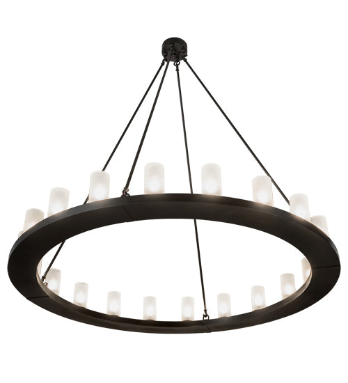 Meyda Lighting Loxley 199415 60" 20-Light Blackwash Chandelier With Frosted Clear Shade Glass