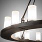 Meyda Lighting Loxley 199415 60" 20-Light Blackwash Chandelier With Frosted Clear Shade Glass