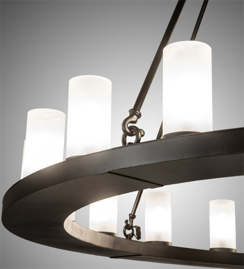 Meyda Lighting Loxley 199415 60" 20-Light Blackwash Chandelier With Frosted Clear Shade Glass