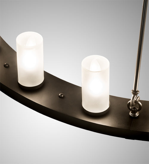 Meyda Lighting Loxley 199415 60" 20-Light Blackwash Chandelier With Frosted Clear Shade Glass