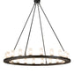 Meyda Lighting Loxley 199415 60" 20-Light Blackwash Chandelier With Frosted Clear Shade Glass