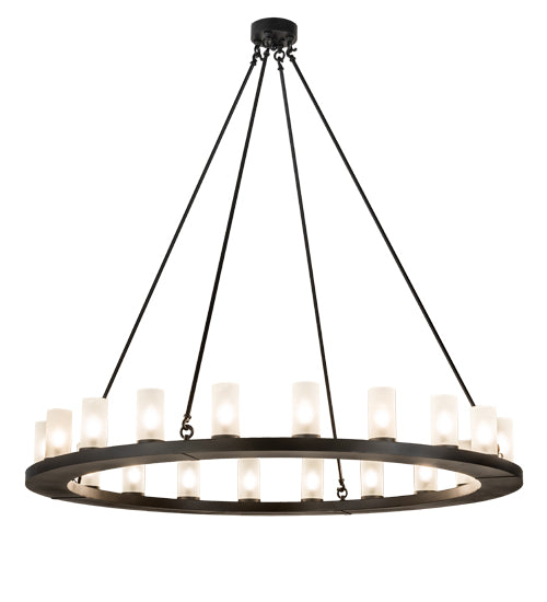 Meyda Lighting Loxley 199415 60" 20-Light Blackwash Chandelier With Frosted Clear Shade Glass