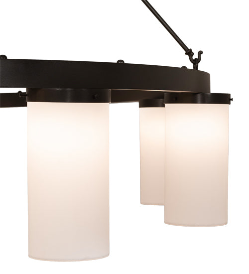 Meyda Lighting Loxley 218453 76" 10-Light Bronze Needham Chandelier With White Statuario Idalight Shade