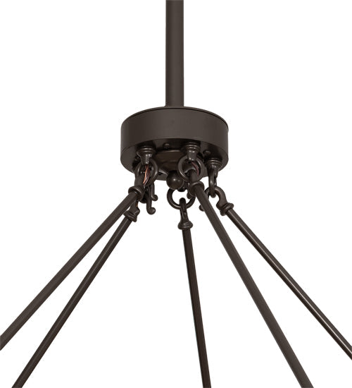 Meyda Lighting Loxley 218453 76" 10-Light Bronze Needham Chandelier With White Statuario Idalight Shade