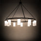 Meyda Lighting Loxley 218453 76" 10-Light Bronze Needham Chandelier With White Statuario Idalight Shade