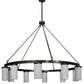 Meyda Lighting Loxley 218453 76" 10-Light Bronze Needham Chandelier With White Statuario Idalight Shade