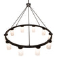 Meyda Lighting Loxley 218453 76" 10-Light Bronze Needham Chandelier With White Statuario Idalight Shade