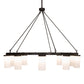 Meyda Lighting Loxley 218453 76" 10-Light Bronze Needham Chandelier With White Statuario Idalight Shade
