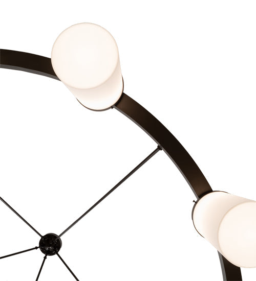 Meyda Lighting Loxley 218453 76" 10-Light Bronze Needham Chandelier With White Statuario Idalight Shade