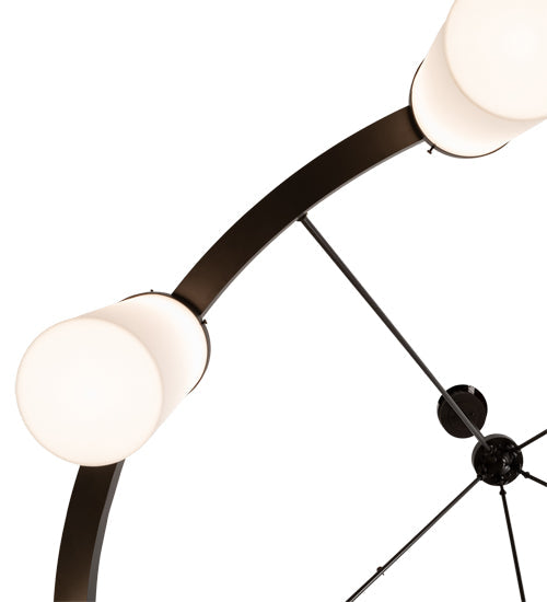 Meyda Lighting Loxley 218453 76" 10-Light Bronze Needham Chandelier With White Statuario Idalight Shade