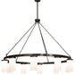 Meyda Lighting Loxley 218453 76" 10-Light Bronze Needham Chandelier With White Statuario Idalight Shade