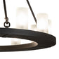 Meyda Lighting Loxley 219660 36" 12-Light Wrought Iron Chandelier With Frosted Clear Shade Glass
