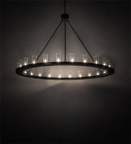 Meyda Lighting Loxley 220951 72" 24-Light Timeless Bronze Chandelier With Clear Seeded Shade Glass