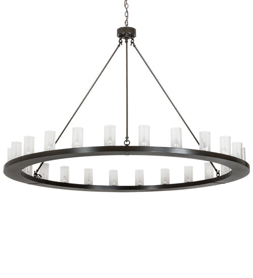 Meyda Lighting Loxley 220951 72" 24-Light Timeless Bronze Chandelier With Clear Seeded Shade Glass
