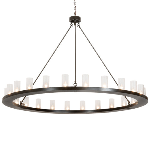 Meyda Lighting Loxley 220951 72" 24-Light Timeless Bronze Chandelier With Clear Seeded Shade Glass