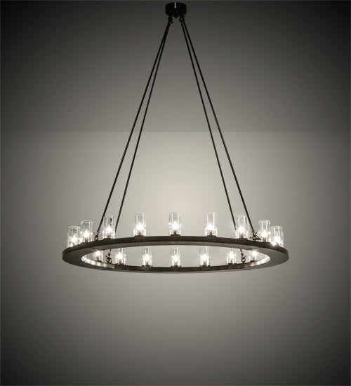 Meyda Lighting Loxley 222369 60" 20-Light Timeless Bronze Chandelier With Clear Shade Glass