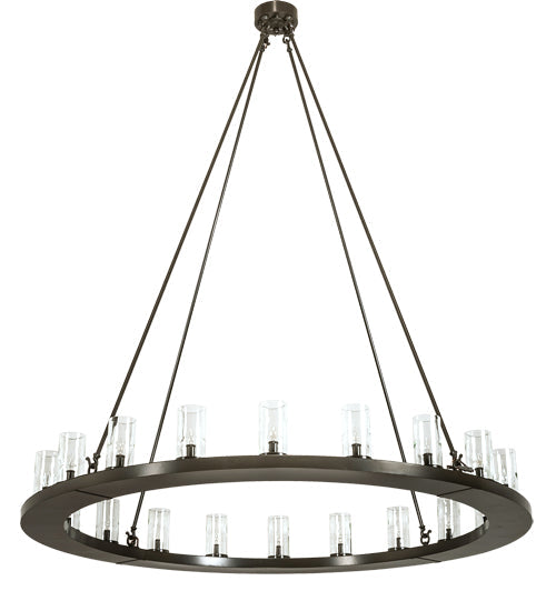 Meyda Lighting Loxley 222369 60" 20-Light Timeless Bronze Chandelier With Clear Shade Glass