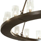 Meyda Lighting Loxley 222369 60" 20-Light Timeless Bronze Chandelier With Clear Shade Glass