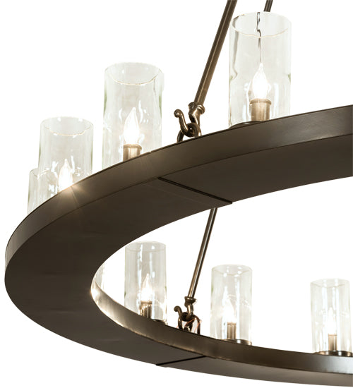 Meyda Lighting Loxley 222369 60" 20-Light Timeless Bronze Chandelier With Clear Shade Glass