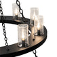 Meyda Lighting Loxley 229405 60" 28-Light 2-Tier Textured Black Chandelier With Clear Seeded Shade Glass