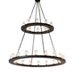 Meyda Lighting Loxley 229405 60" 28-Light 2-Tier Textured Black Chandelier With Clear Seeded Shade Glass