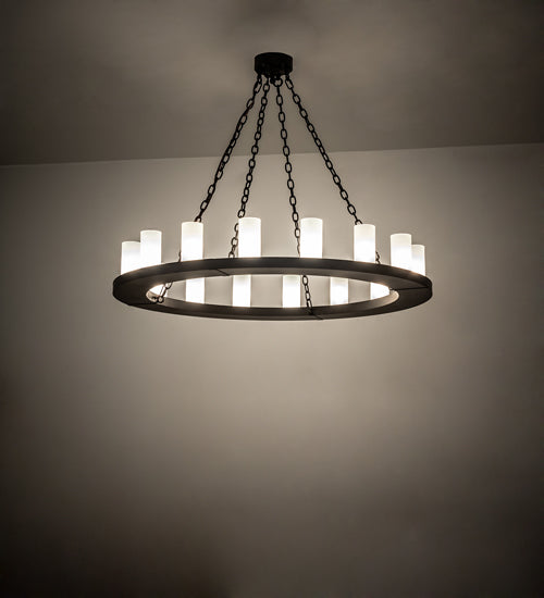 Meyda Lighting Loxley 239315 48" 16-Light Oil Rubbed Bronze Chandelier With Frosted Clear Shade Glass
