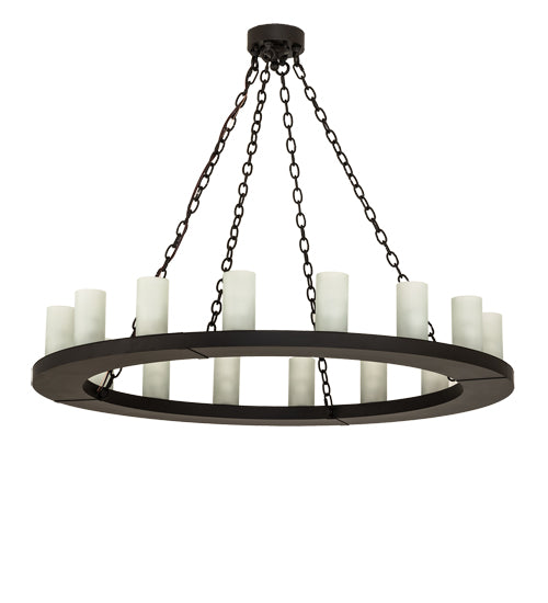 Meyda Lighting Loxley 239315 48" 16-Light Oil Rubbed Bronze Chandelier With Frosted Clear Shade Glass