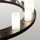 Meyda Lighting Loxley 239315 48" 16-Light Oil Rubbed Bronze Chandelier With Frosted Clear Shade Glass
