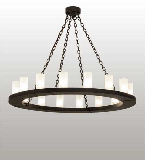 Meyda Lighting Loxley 239315 48" 16-Light Oil Rubbed Bronze Chandelier With Frosted Clear Shade Glass