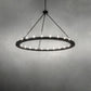 Meyda Lighting Loxley 242137 72" 24-Light Textured Black Chandelier With Clear Shade Glass