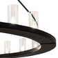 Meyda Lighting Loxley 242137 72" 24-Light Textured Black Chandelier With Clear Shade Glass