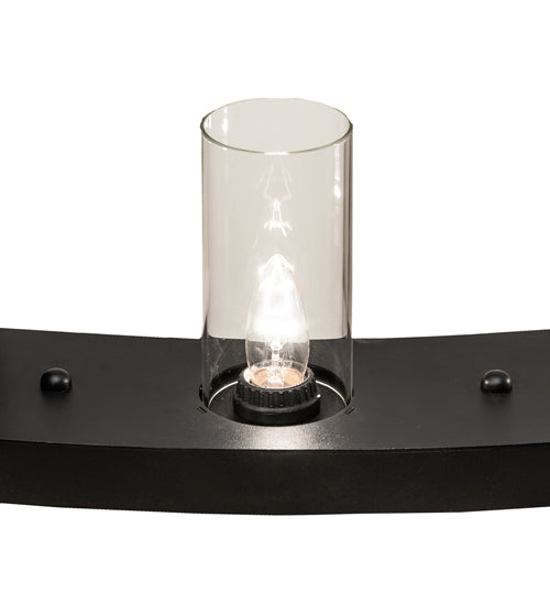 Meyda Lighting Loxley 242137 72" 24-Light Textured Black Chandelier With Clear Shade Glass