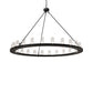 Meyda Lighting Loxley 242137 72" 24-Light Textured Black Chandelier With Clear Shade Glass