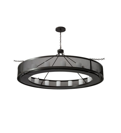Meyda Lighting Loxley 248325 78" 16-Light Timeless Bronze Golpe Chandelier With White Statuario Idalight Shade