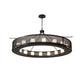Meyda Lighting Loxley 248325 78" 16-Light Timeless Bronze Golpe Chandelier With White Statuario Idalight Shade