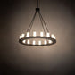 Meyda Lighting Loxley 248911 48" 16-Light Blackwash Chandelier With Clear Frosted Shade Glass