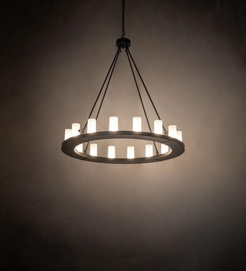 Meyda Lighting Loxley 248911 48" 16-Light Blackwash Chandelier With Clear Frosted Shade Glass