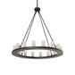 Meyda Lighting Loxley 248911 48" 16-Light Blackwash Chandelier With Clear Frosted Shade Glass