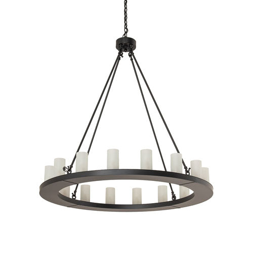 Meyda Lighting Loxley 248911 48" 16-Light Blackwash Chandelier With Clear Frosted Shade Glass