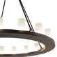Meyda Lighting Loxley 248911 48" 16-Light Blackwash Chandelier With Clear Frosted Shade Glass